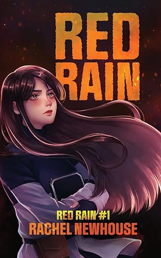 Book cover of 'Red Rain #1' by Rachel Newhouse featuring a character with long hair.