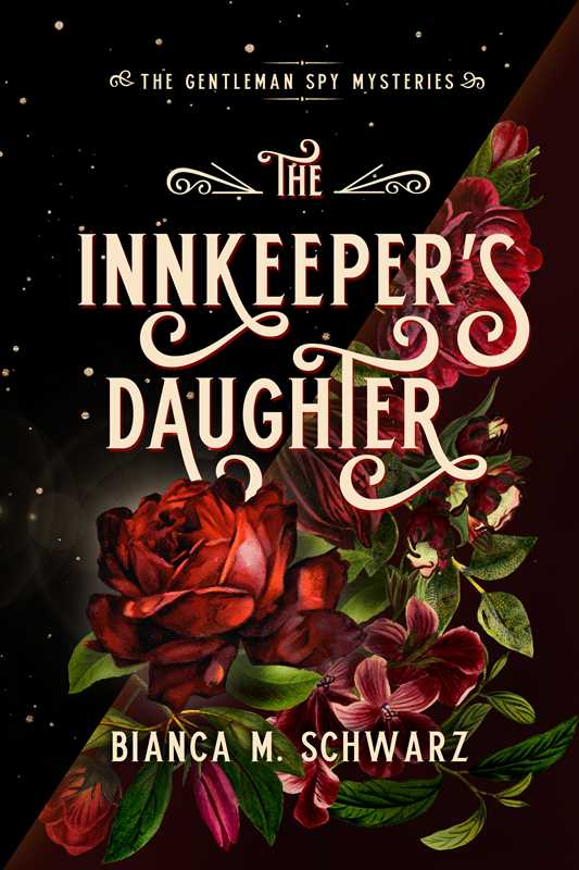 Book cover of 'The Innkeeper's Daughter' with floral design and dark background
