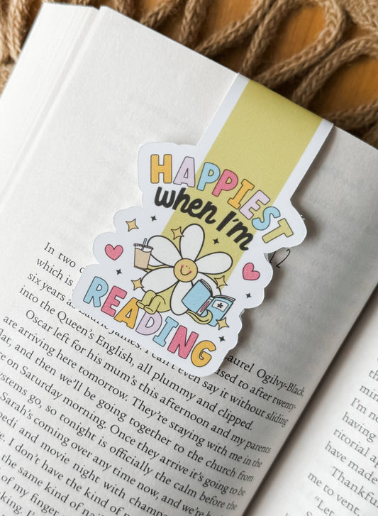 Magnetic Bookmark - Happiest When I'm Reading - Bookish Gift