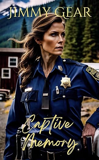 Book cover for 'Captive Memory' featuring a female police officer in uniform with the title of the book across the foreground.