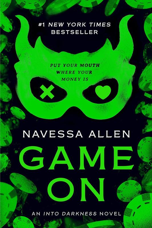 Book cover of 'Game On' by Navessa Allen with a green mask design and text on a dark background.
