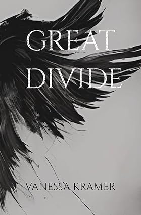 Book cover of 'Great Divide' featuring a stylized black bird and dark, textured background.