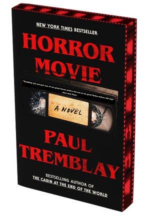 Book cover of 'Horror Movie' by Paul Tremblay with a black background and red text.