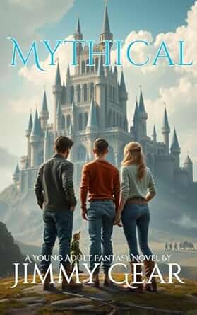 Book cover of 'Mythical' by Jimmy Gear featuring three people looking at a castle.