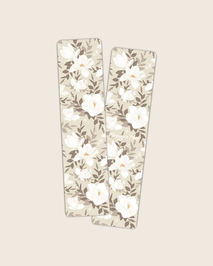 Neutral Magnolias 2x8 Bookmark | Floral Spring Bookmark