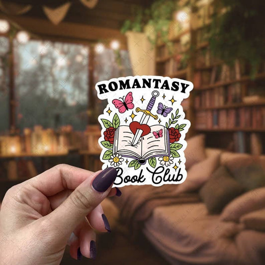 Romantasy Book Club Sticker for Kindles, Phones